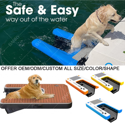 kolam renang danau sungai lipat hewan peliharaan anjing tangga terapung inflatable anjing ramp air untuk dermaga