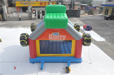 Komersial Giant Bouncy Castle Funny Konstruksi Mobil / Truck Inflatable Bounce House