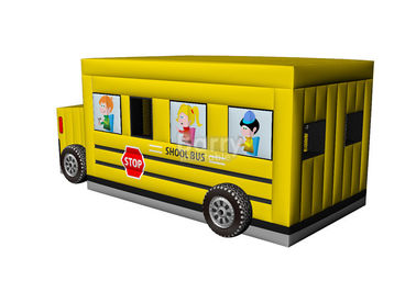 Bounce Inflatable Mobil Komersial, Bus Sekolah Rumah Bouncing Tiup Untuk Anak-Anak