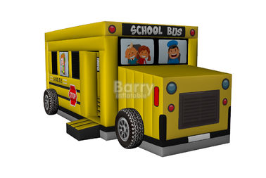 Bounce Inflatable Mobil Komersial, Bus Sekolah Rumah Bouncing Tiup Untuk Anak-Anak