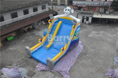QiQi elephant single lane Blow Up Slide dengan digital printing, dry slide komersial