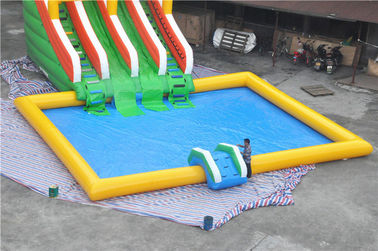 Durable Big Superman Air Inflatable Aqua Park Dengan Slide Untuk Amusement