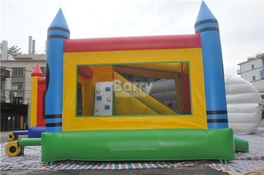 PVC Tarpaulin Inflatable Combo, 5x4x3.6m Anak Inflatable Bounce House Dengan Slide