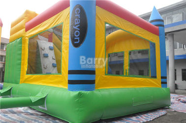 PVC Tarpaulin Inflatable Combo, 5x4x3.6m Anak Inflatable Bounce House Dengan Slide