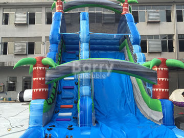 Musim panas Palm Tree Inflatable Outdoor Water Slide Dengan Printing