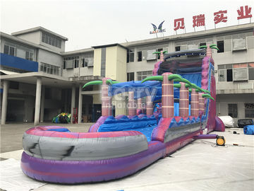 Purple Adult Kids Inflatable Water Slides Dengan Kolam Renang,