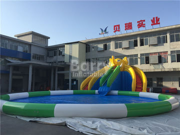 0,55mm PVC Terpal Inflatable Water Slide Park Untuk Anak-Anak / Permainan Air Inflatable