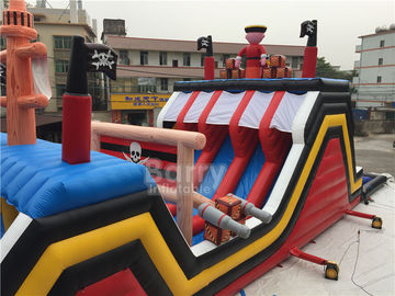 Great Race Pirate Ship Inflatable Outdoor Obsatcle Course untuk Dewasa / Anak-Anak