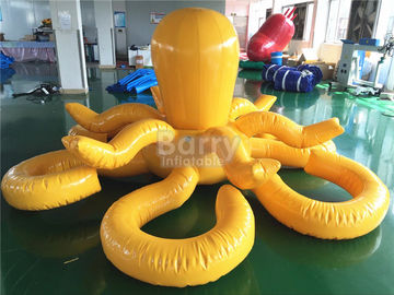 Disesuaikan Yellow Octopus Inflatable Pool Floats Untuk Aqua Water Park