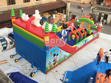 Taman Bermain Tiup Kastil Bouncing Anak / Taman Hiburan Tiup Mickey Kartun Taman Hiburan Tiup
