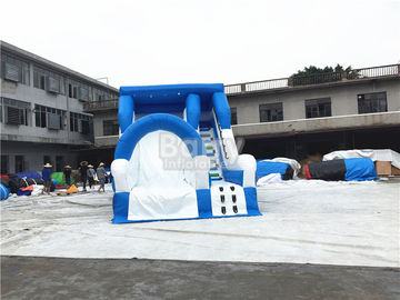 Biru Slide Tiup Komersial Kecil Untuk Anak-Anak / Slide Air Halaman Belakang