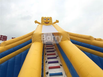 Yellow And Blue Spongebob Inflatable Water Slides Untuk Kolam Renang Dengan Digital Printing