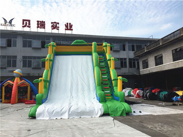 Slide Inflatable Komersial Profesional Untuk Anak-Anak Green Jungle Single Lane