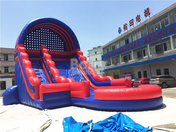 Summer Kids / Adult Inflatable Water Slides Dengan Blower Biru Dan Merah
