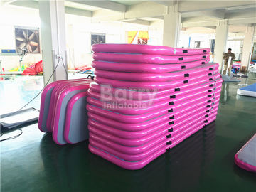Durable Soft Pink Inflatable Air Track Senam Tikar / Mengambang Air Mat