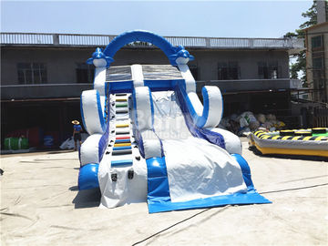 Slide Dolphin kecil biru karet dengan bahan PVC / meledakkan memanjat dinding