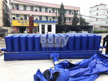 Deep Blue Jatuh Gratis Inflatable Stunt Air Bag / Inflatable Jumping Game
