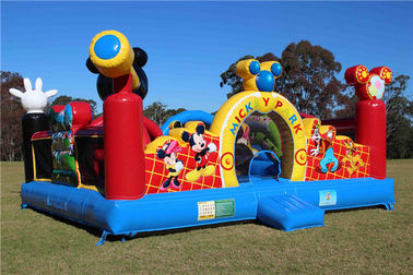 Durable Outdoor Inflatable Bouncer Mickey Mouse Bounce House Untuk Amusement Park
