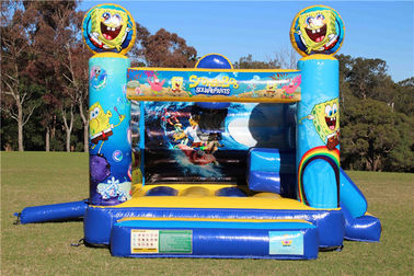 Yellow 0.55 PVC Tarpaulin Spongebob Jumping Castle, Inflatable Bounce House Moonwalk Untuk Anak-Anak