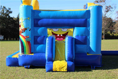 Yellow 0.55 PVC Tarpaulin Spongebob Jumping Castle, Inflatable Bounce House Moonwalk Untuk Anak-Anak