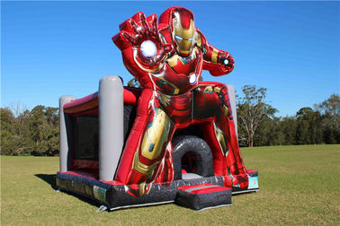 Waterproof 0.55mm PVC Inflatable Iron Man Jumping Castle 5 x 4 x 5m Disesuaikan