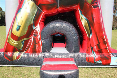 Waterproof 0.55mm PVC Inflatable Iron Man Jumping Castle 5 x 4 x 5m Disesuaikan