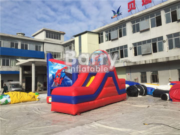 Ukuran Disesuaikan Spiderman Inflatable Combo Jumping Castle Dengan Slide Untuk Zoo Park