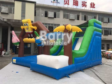 Rumah Bouncing Spongebob Inflatable Combo Untuk Anak-Anak Melompat Bahan PVC Tarpaulin
