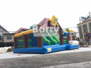 Rumah Bouncing Spongebob Inflatable Combo Untuk Anak-Anak Melompat Bahan PVC Tarpaulin