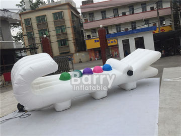 Outdoor Crocodile Inflatable Advertising Products / Kustom Inflatable Lighting Advertising Dengan Warna Putih