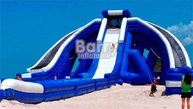 Lucu Game Ketinggian Tinggi Slide Tiup Raksasa / Slide Air Kering PVC Untuk Anak