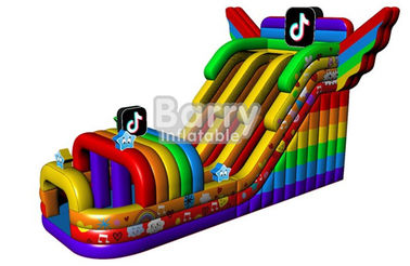 Komersial Kustom 0,55mm PVC Inflatable Bounce House Combo Dengan Slide