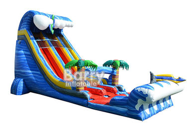 Slide Air Inflatable Raksasa Untuk Dewasa, Komersial 24 ′ Shark Sighted Dual Lane Slide,