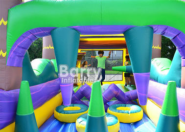 30 FT Palm Beach Kendala Rumah Bouncing, Inflatable Bouncy Castle Dengan Water Slide
