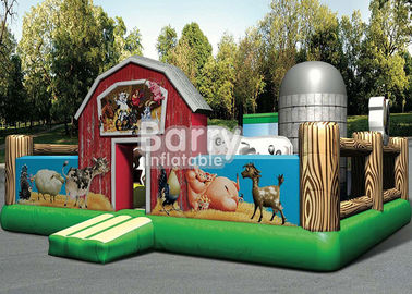 Outdoor Playground Balita Jump House Giant Farmyard Inflatable Balita Playground Dengan Pencetakan Logo Yang Indah