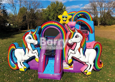 Sewa Pesta Unicorn Kid Zone Wet Dry Combo / Inflatable Unicorn Bounce House Jumper Slide Combo