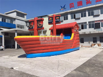 Playful Raksasa Bajak Laut Kapal Combo Inflatable Bouncer Castle Dengan Slide