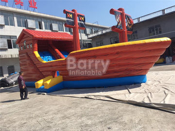 Playful Raksasa Bajak Laut Kapal Combo Inflatable Bouncer Castle Dengan Slide