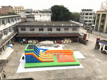 0.55mm PVC Terpal Inflatable Combo Slide Dengan Air Jump Game Untuk Anak-Anak Bermain