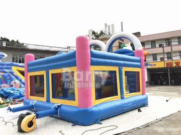 Water Slide Trampoline Inflatable Castle Untuk Game Komersial