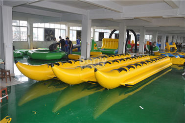 Kuning Inflatable Banana Boat PVC Air Terpal Mainan Untuk Taman Air