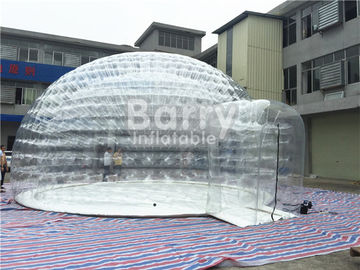 Tenda gelembung tiup transparan, berkemah di luar ruangan tenda udara dengan PVC terpal