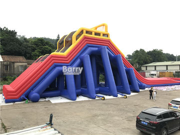 Four Lanes Giant Inflatable Slide / PVC Water Slide Dengan Big Pool Untuk Dewasa