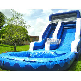 Slide Terapung Inflatable PVC 0.55mm Customzied Dengan Kolam Renang