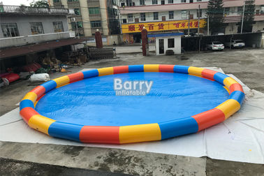 Cina Pabrik Lingkaran 15m Diameter Kolam Renang Tiup Untuk Permainan Bola Air Dengan PVC 0.6mm