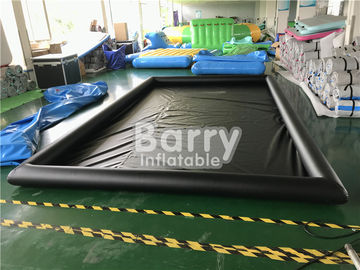Hitam PVC Inflatable Car Wash Mat Disesuaikan Air Containment Mat