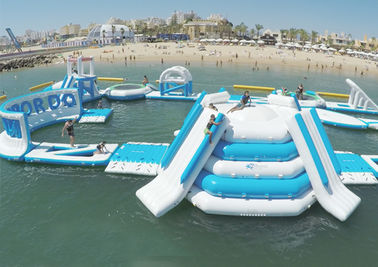 Eco - Friendly Giant Inflatable Floating Water Park / Taman Aqua Tiup Untuk Laut