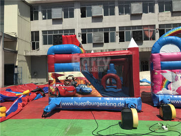 Mobil berwarna-warni Castle Inflatable Anak Bouncing Combo, Bounce House Funny Games