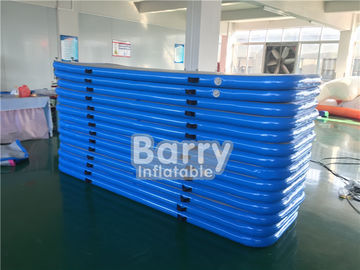 EN71 Inflatable Air Track Layanan Baik Sertifikasi Pencetakan Logo Kecil Biru Air Floor Pro Tumbling Mat