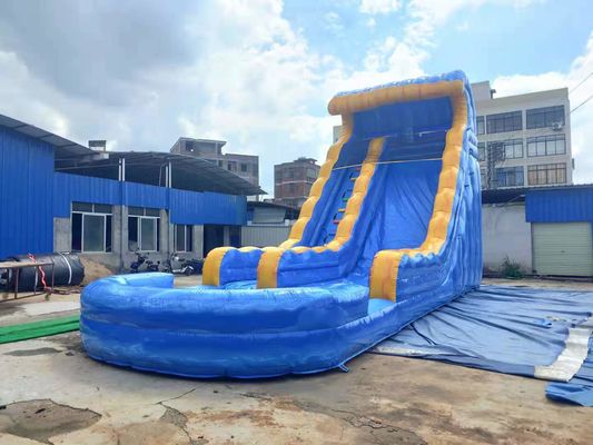 PVC Aneka Warna Inflatable Water Slide Dengan Pool EN14960 Standard